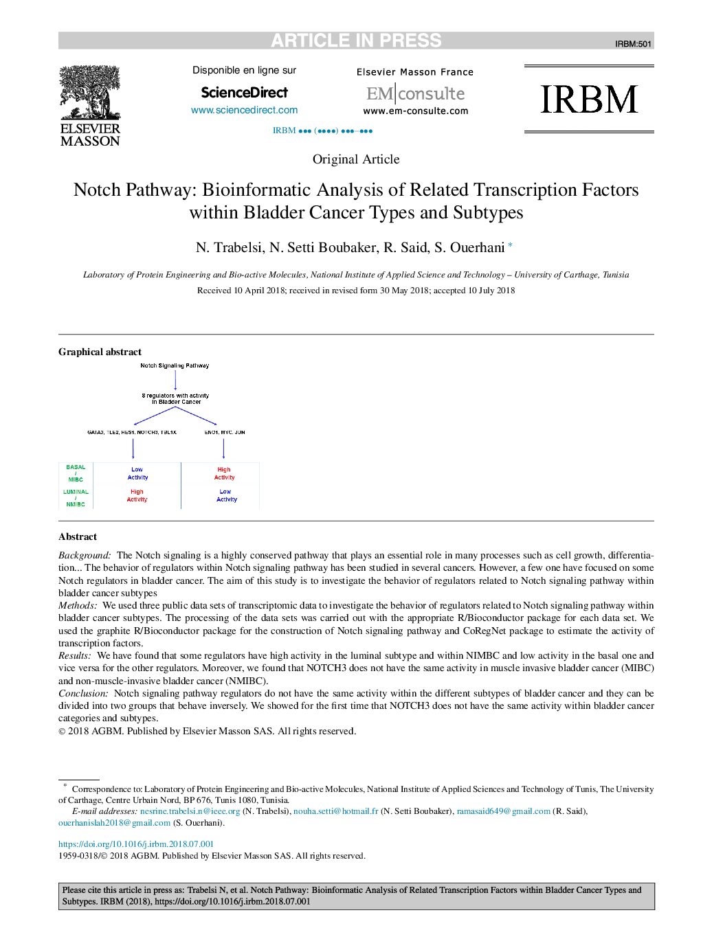 Notch Pathway: Bioinformatic Analysis of Related Transcription Factors within Bladder Cancer Types and Subtypes