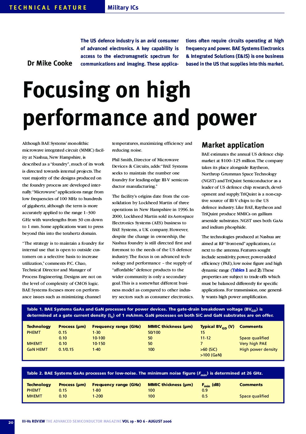 Focusing on high performance and power