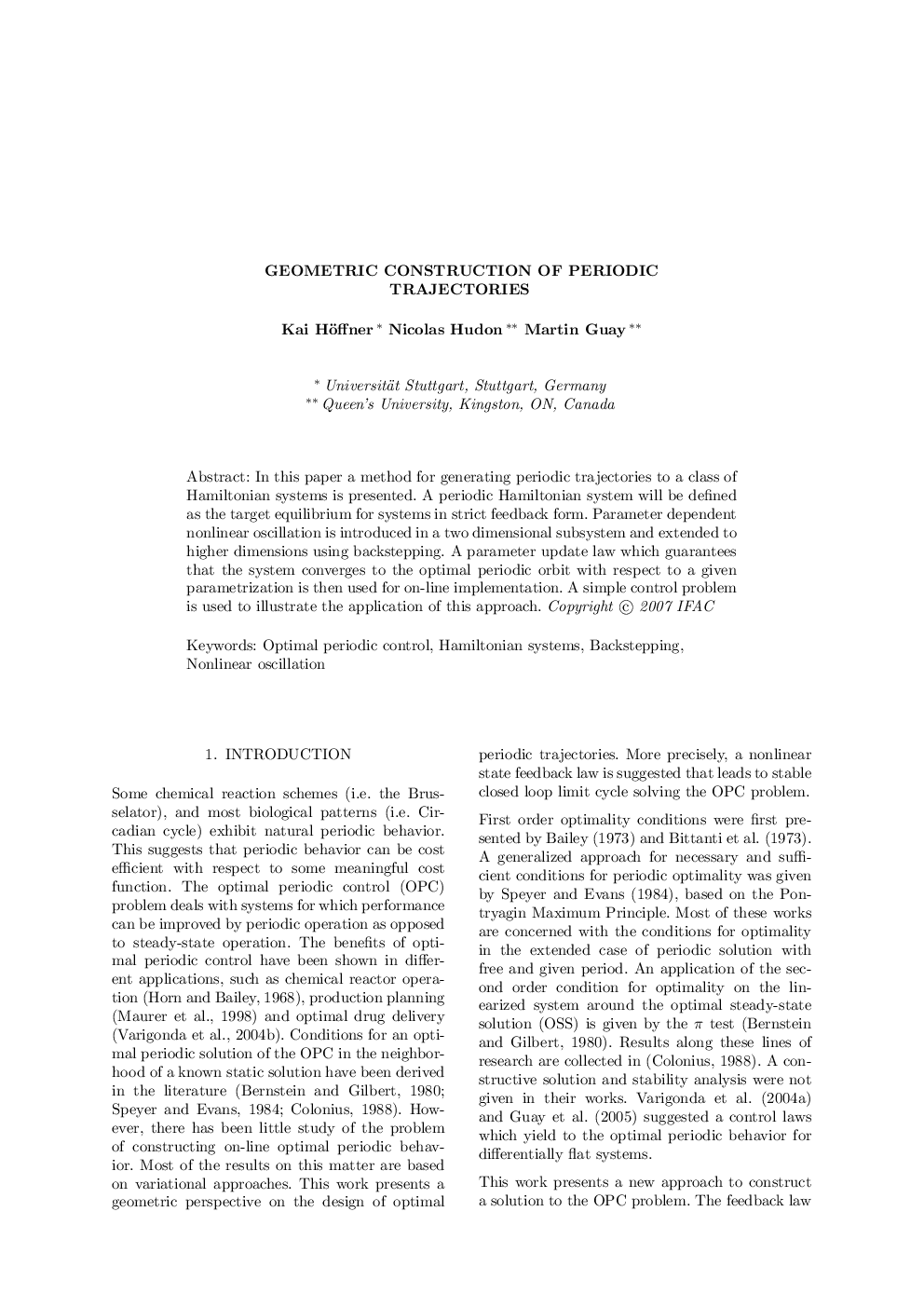 GEOMETRIC CONSTRUCTION OF PERIODIC TRAJECTORIES