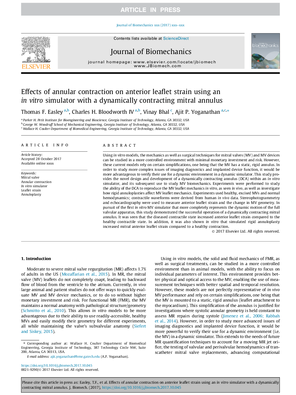 Effects of annular contraction on anterior leaflet strain using an in vitro simulator with a dynamically contracting mitral annulus