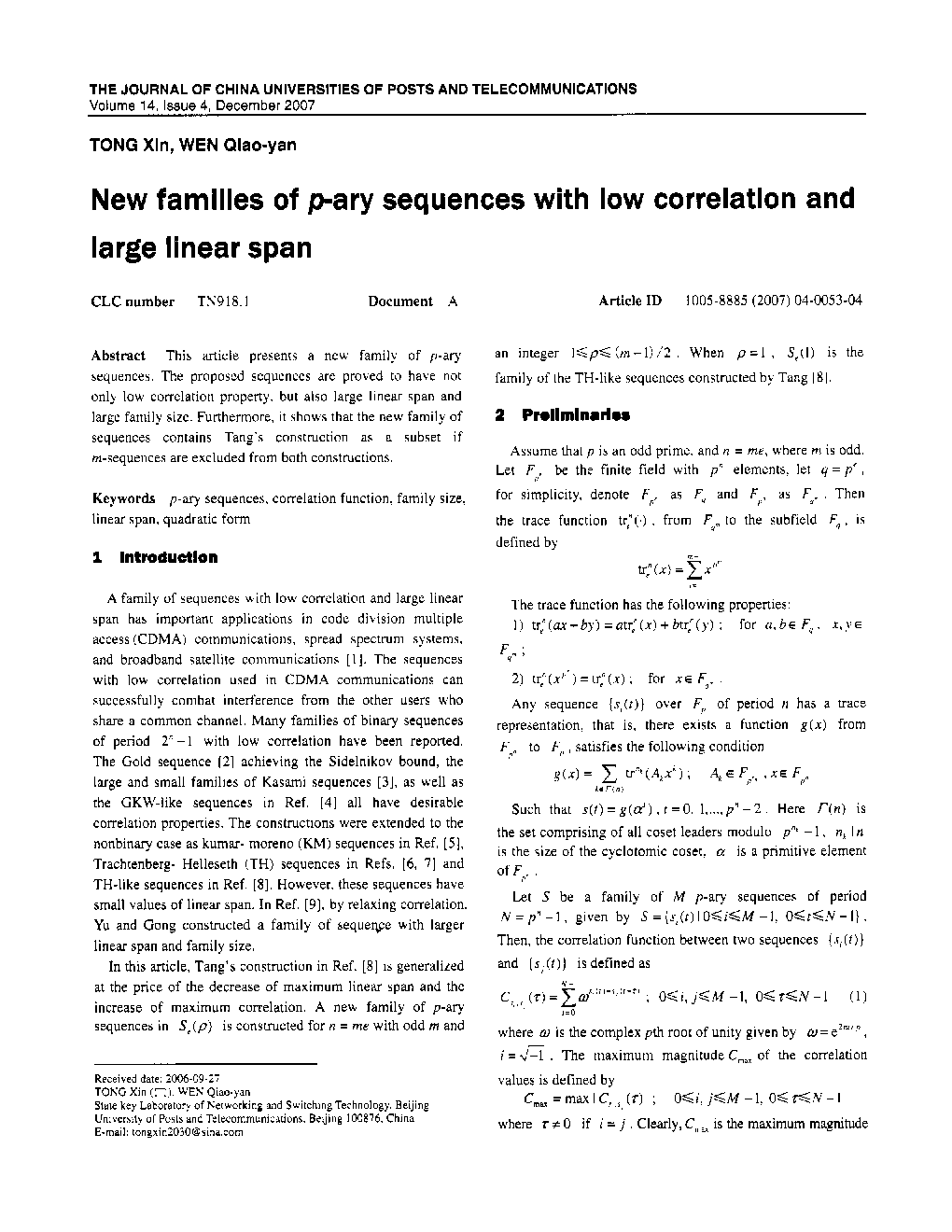 New families of p-ary sequences with low correlation and large linear span