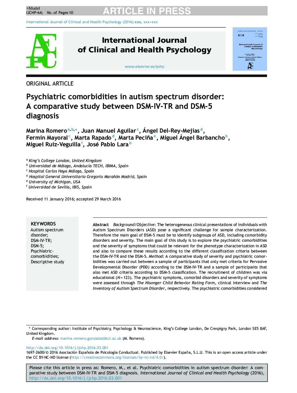 Psychiatric comorbidities in autism spectrum disorder: A comparative study between DSM-IV-TR and DSM-5 diagnosis