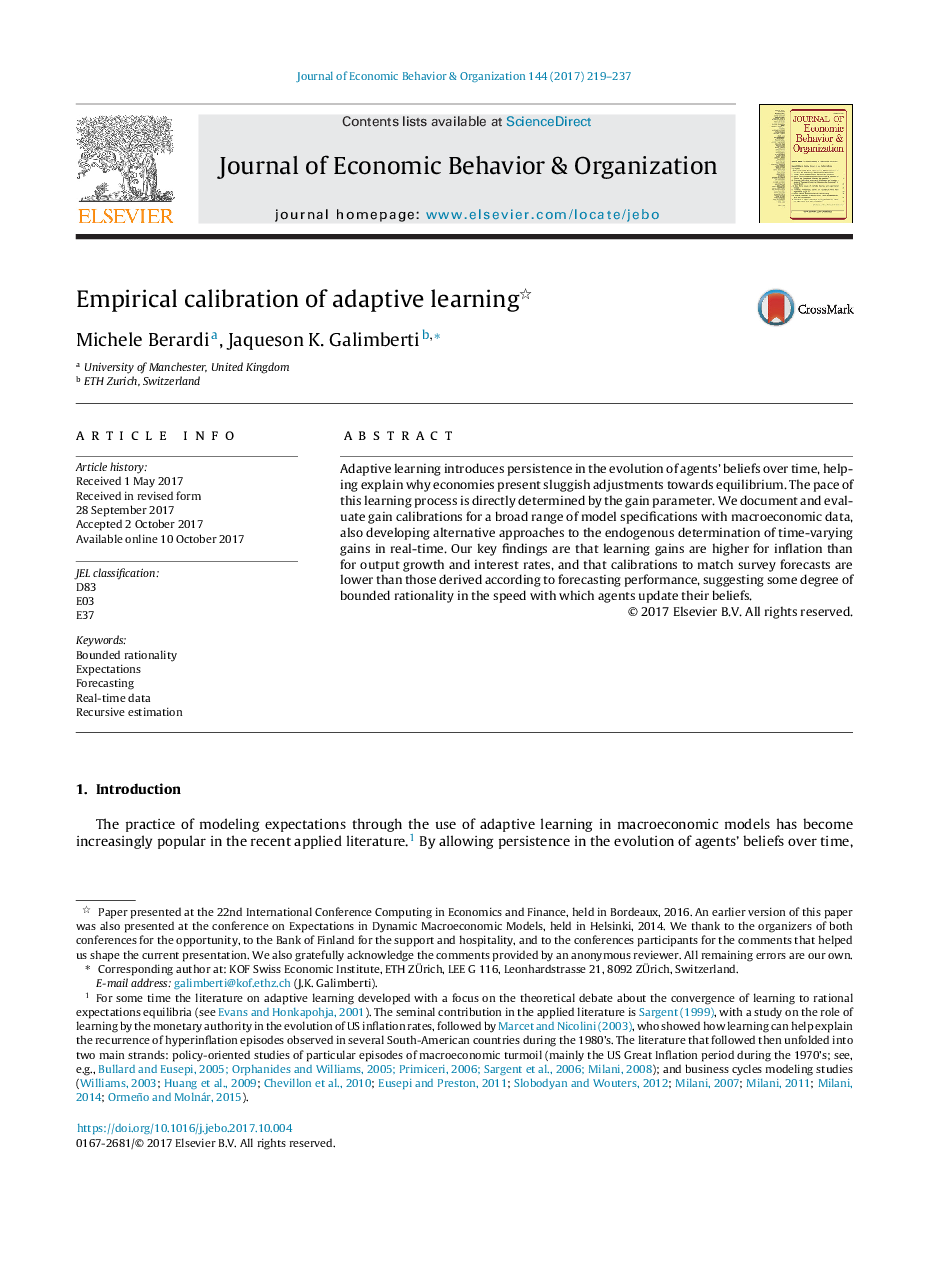 Empirical calibration of adaptive learning