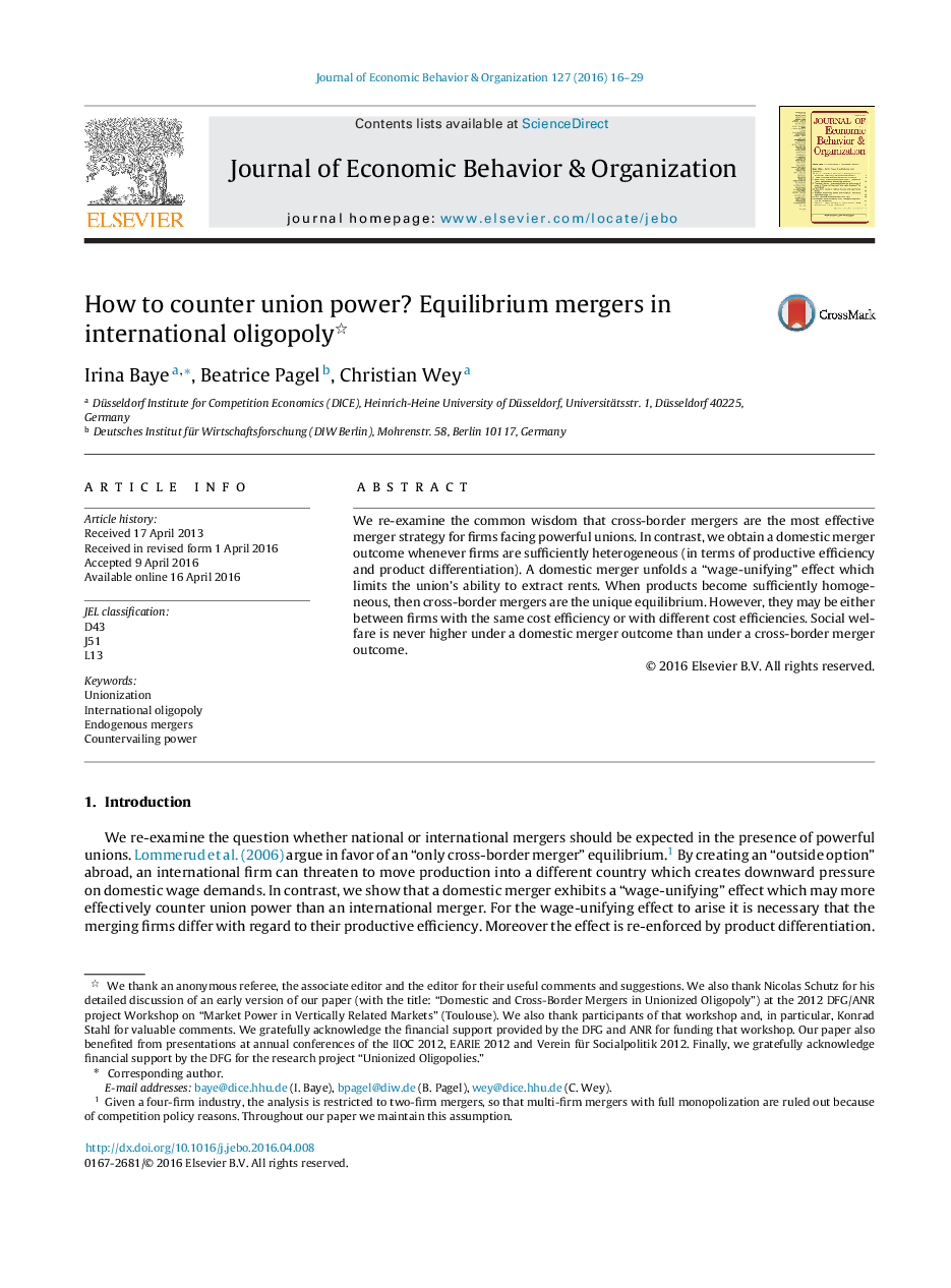 How to counter union power? Equilibrium mergers in international oligopoly