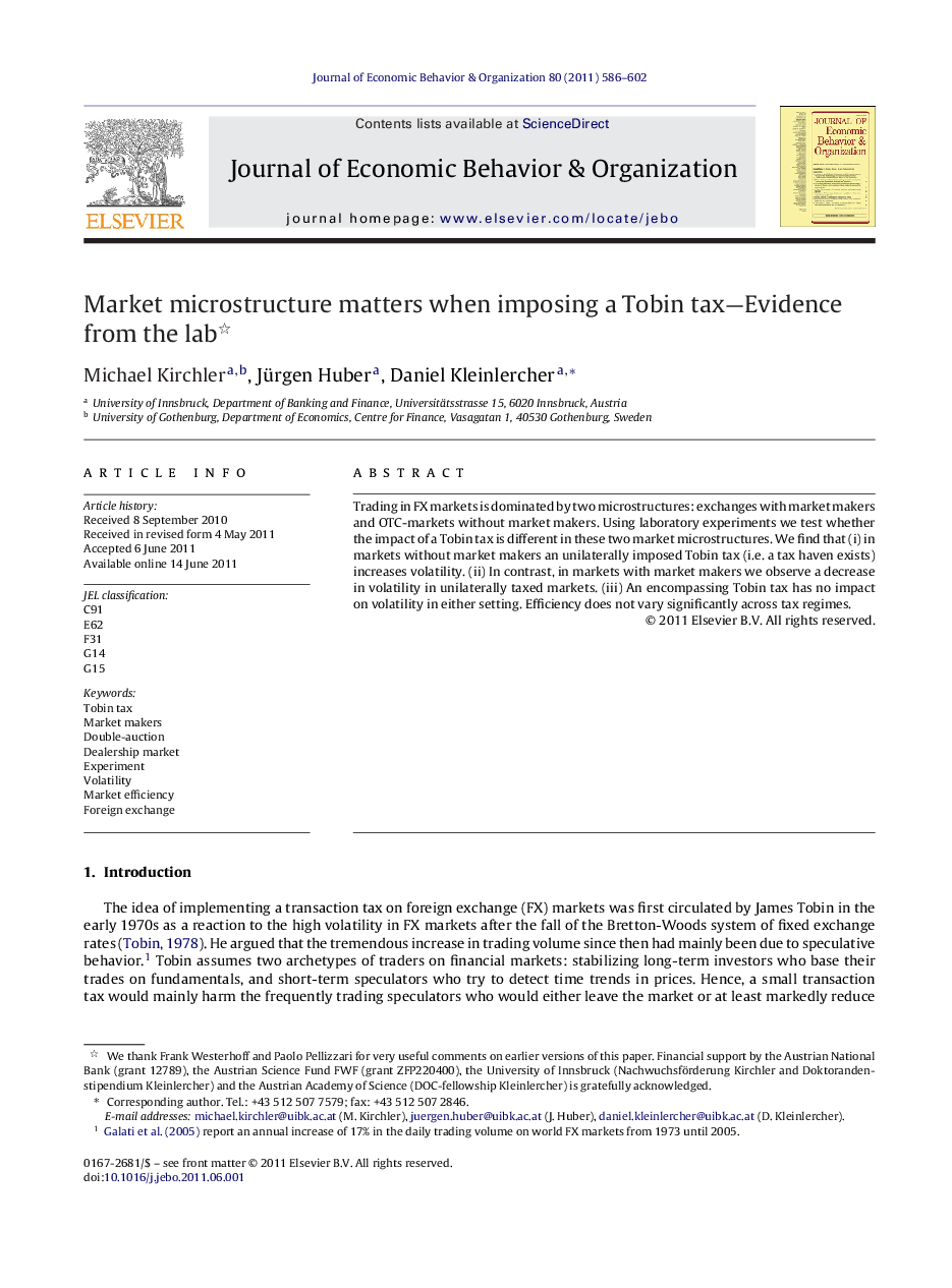 Market microstructure matters when imposing a Tobin tax-Evidence from the lab