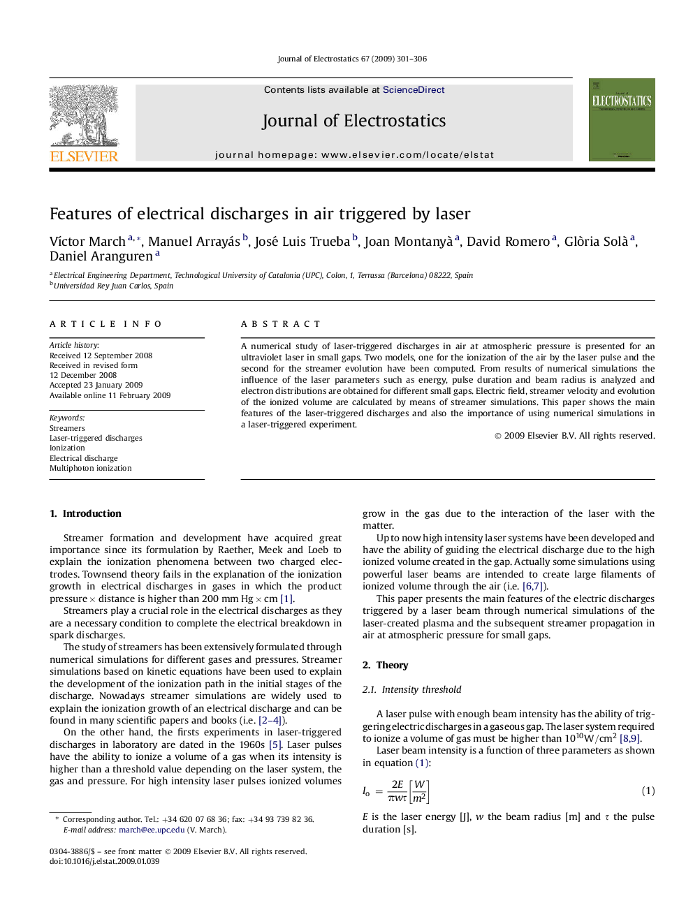 Features of electrical discharges in air triggered by laser