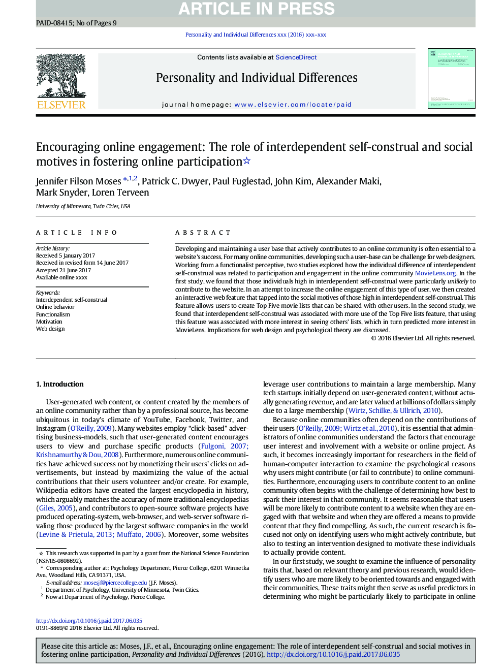 Encouraging online engagement: The role of interdependent self-construal and social motives in fostering online participation