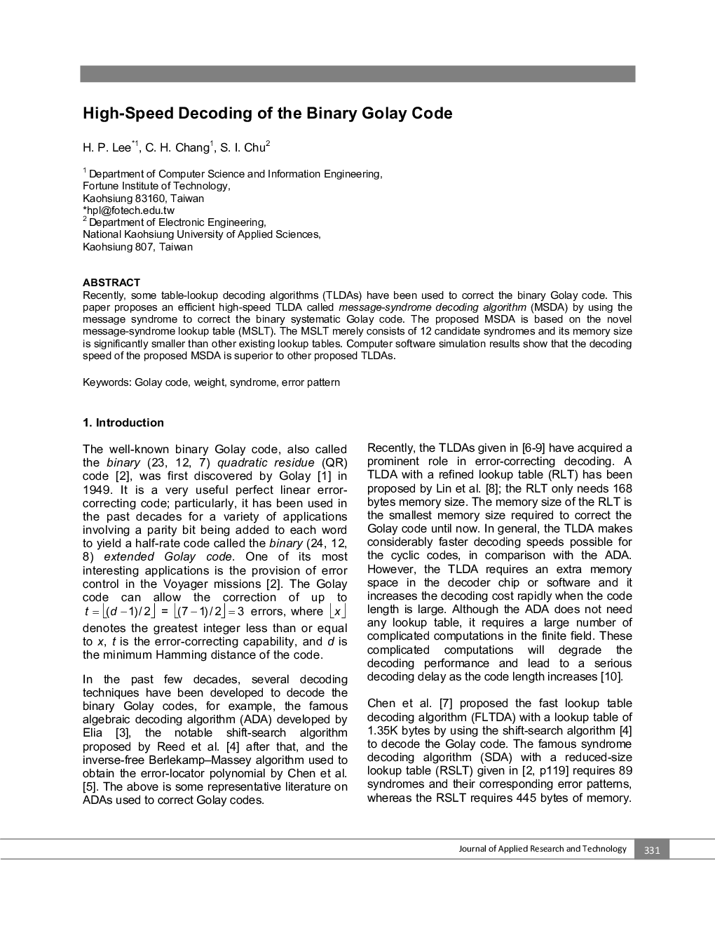 High-Speed Decoding of the Binary Golay Code