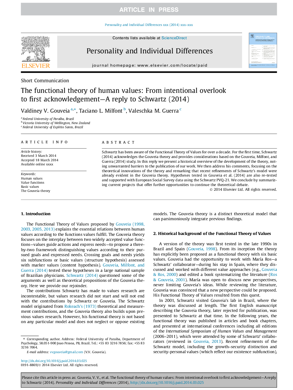 The functional theory of human values: From intentional overlook to first acknowledgement-A reply to Schwartz (2014)