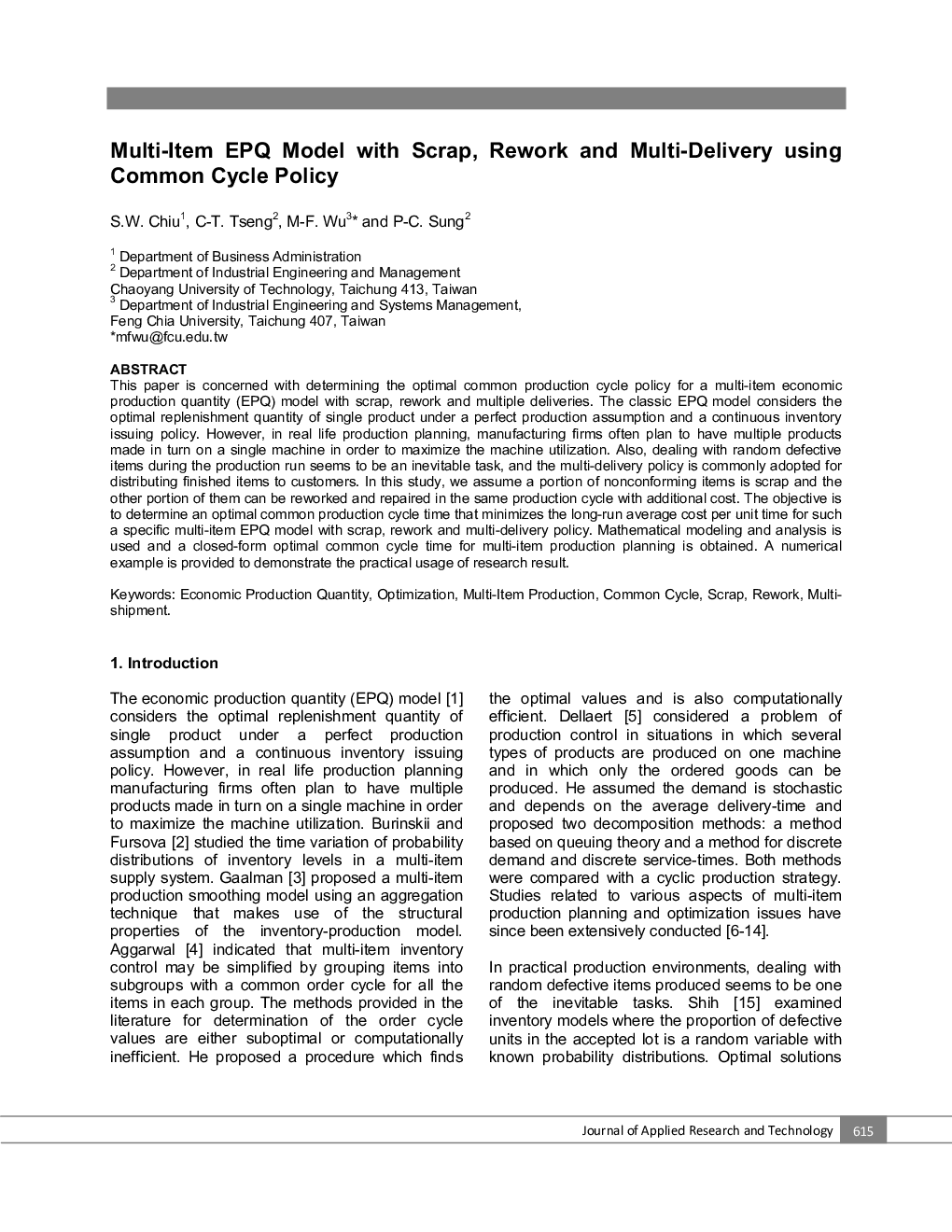 Multi-Item EPQ Model with Scrap, Rework and Multi-Delivery using Common Cycle Policy