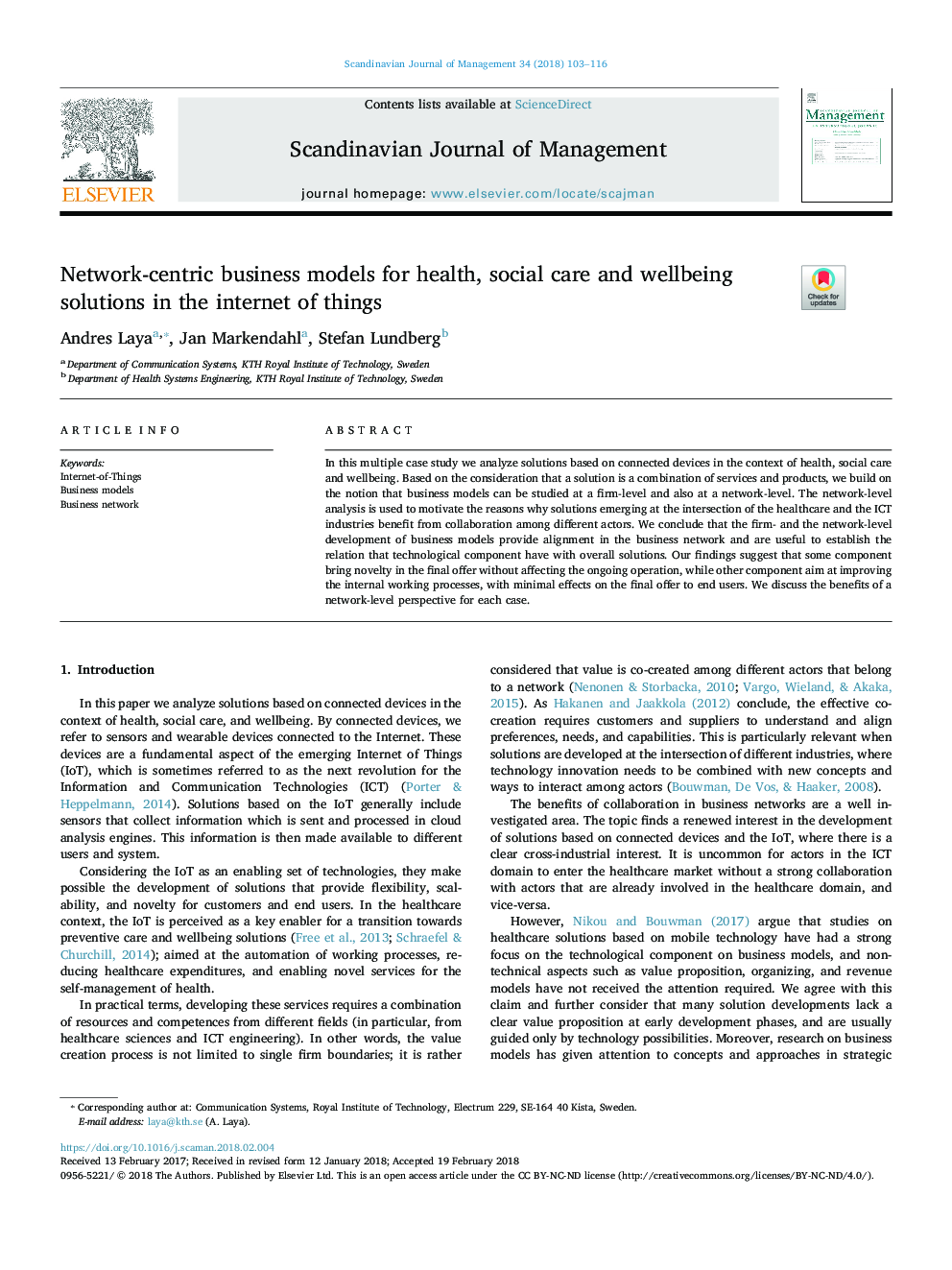 Network-centric business models for health, social care and wellbeing solutions in the internet of things