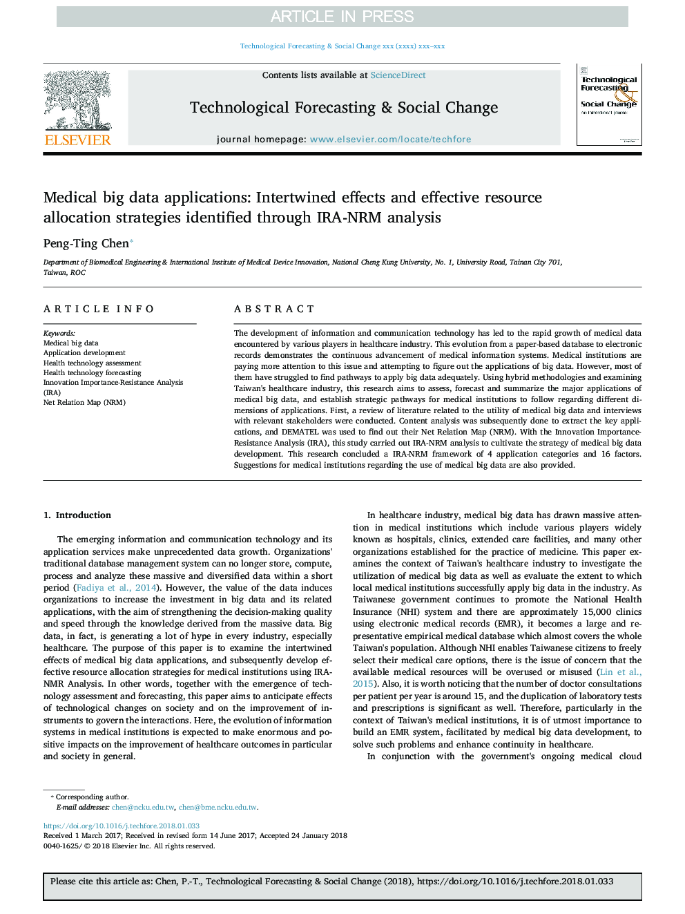 Medical big data applications: Intertwined effects and effective resource allocation strategies identified through IRA-NRM analysis