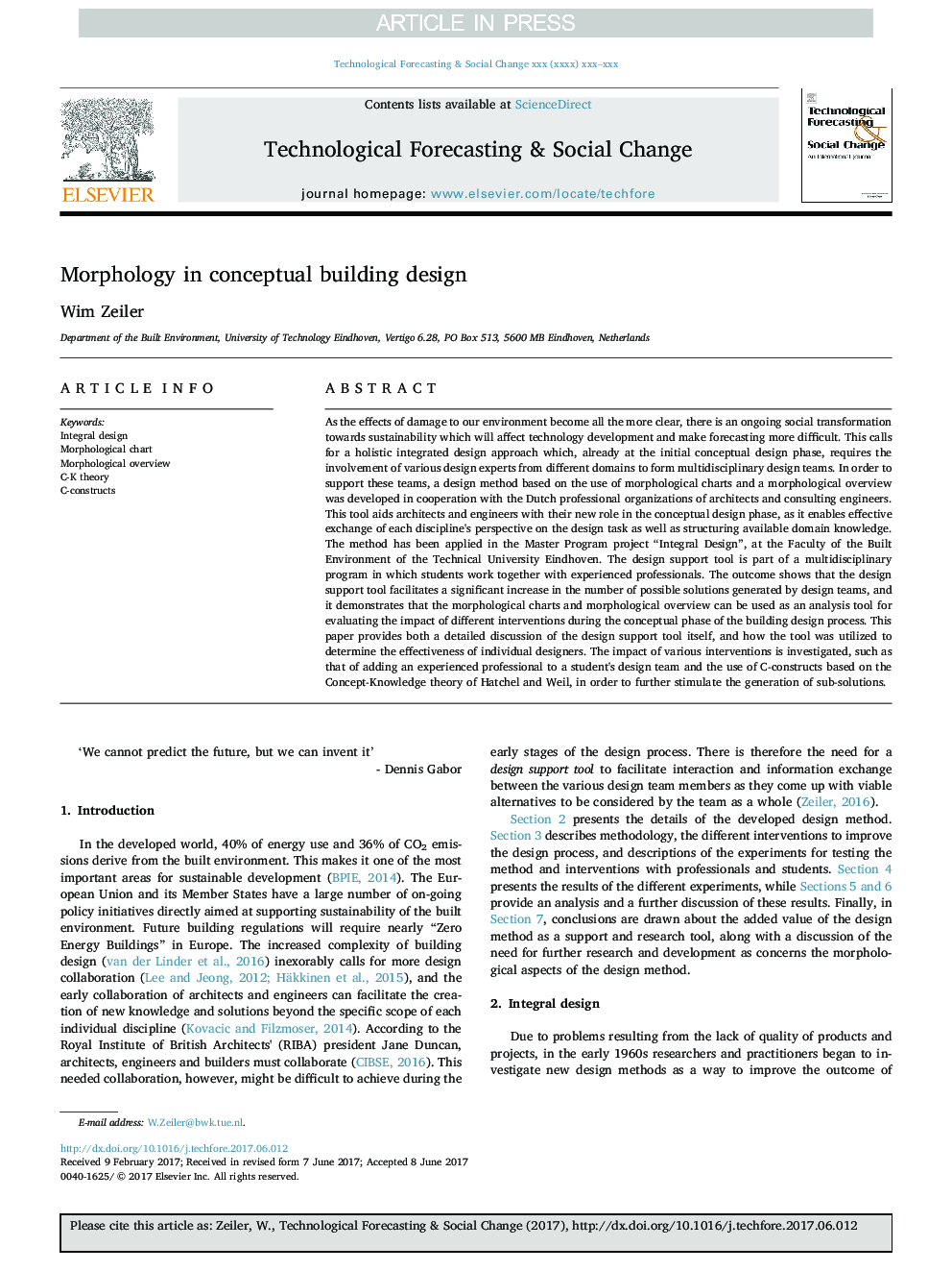 Morphology in conceptual building design