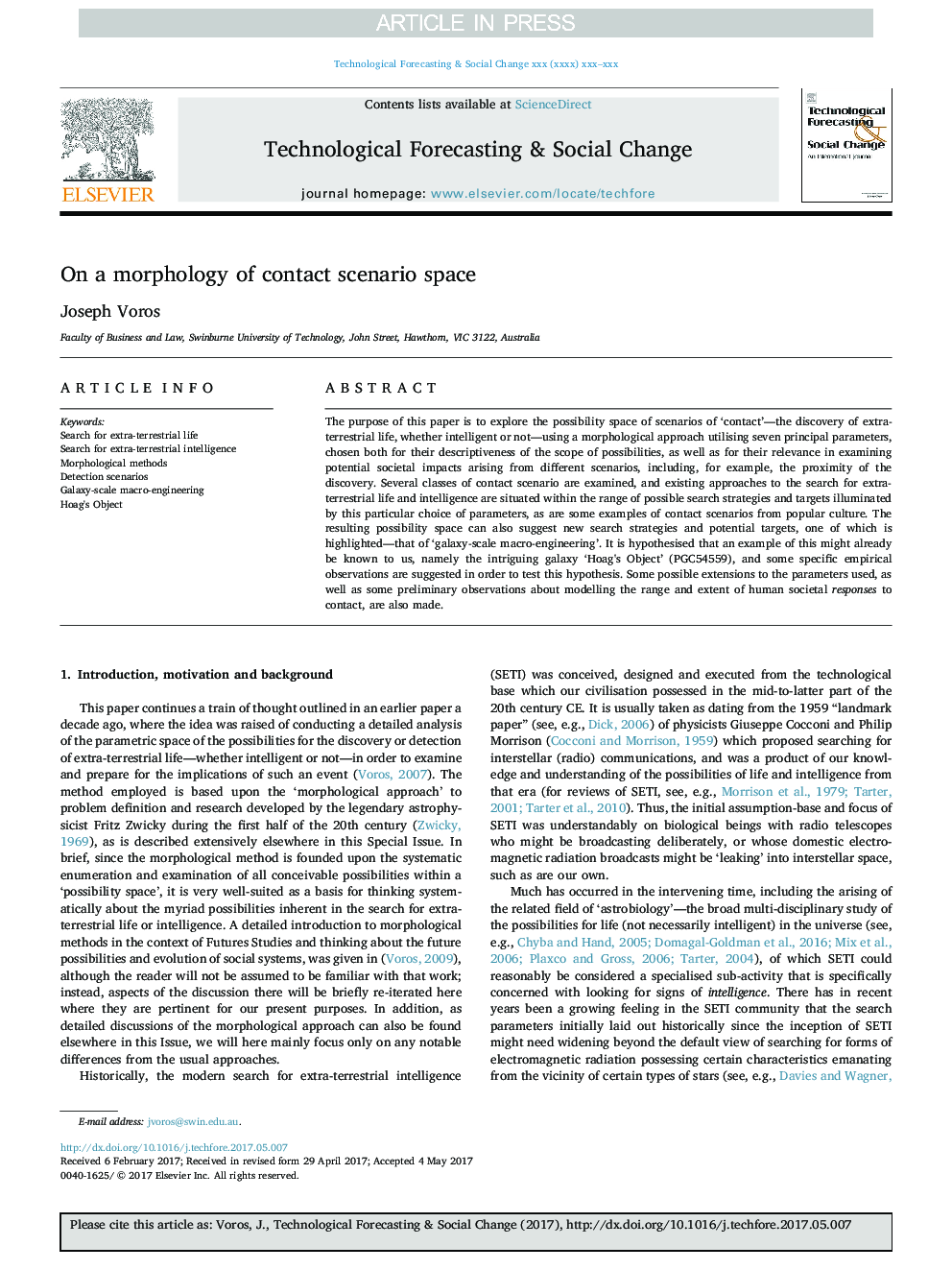 On a morphology of contact scenario space