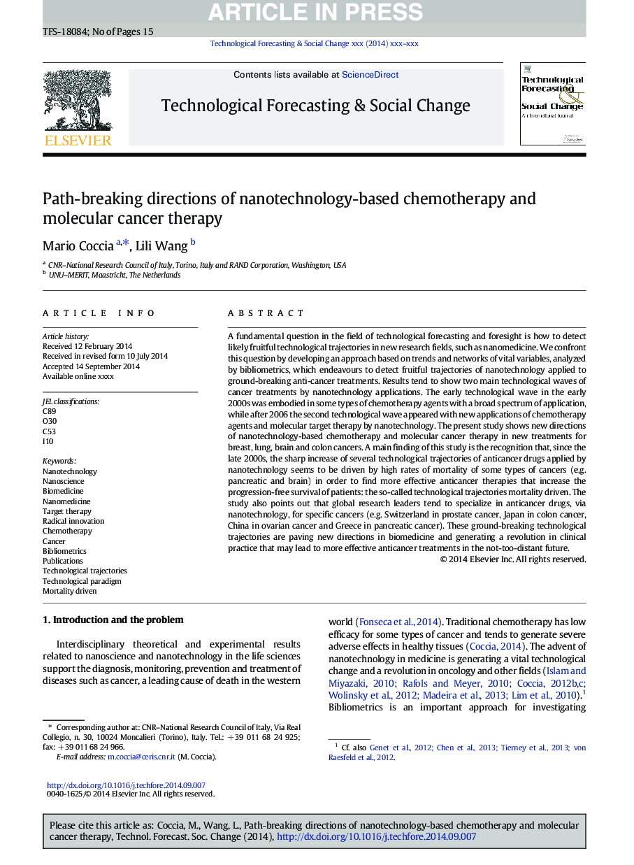 Path-breaking directions of nanotechnology-based chemotherapy and molecular cancer therapy