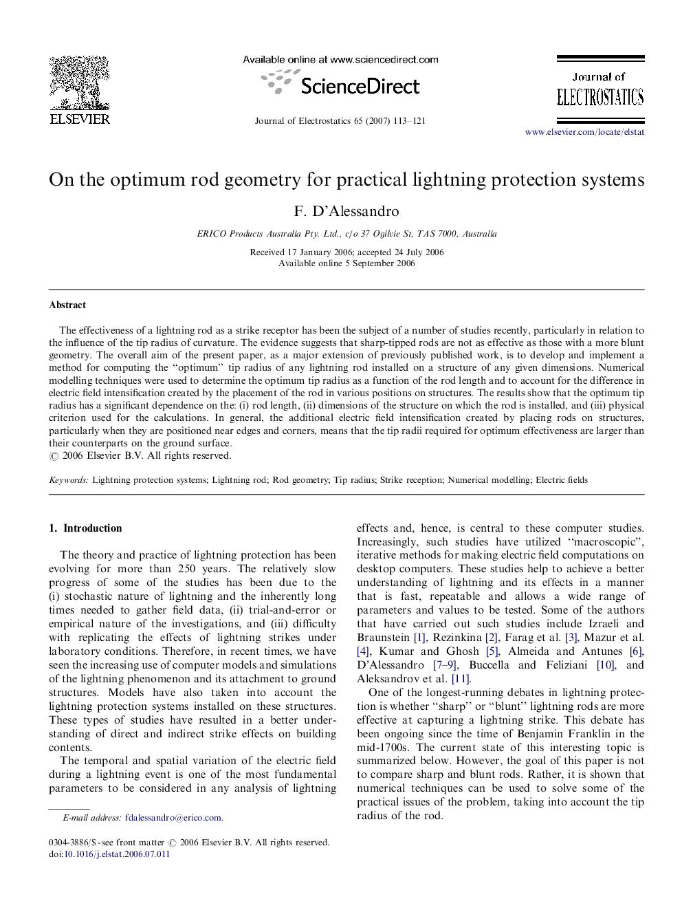 On the optimum rod geometry for practical lightning protection systems