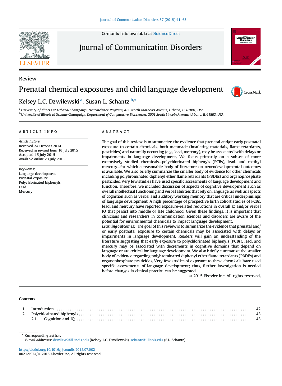 Prenatal chemical exposures and child language development