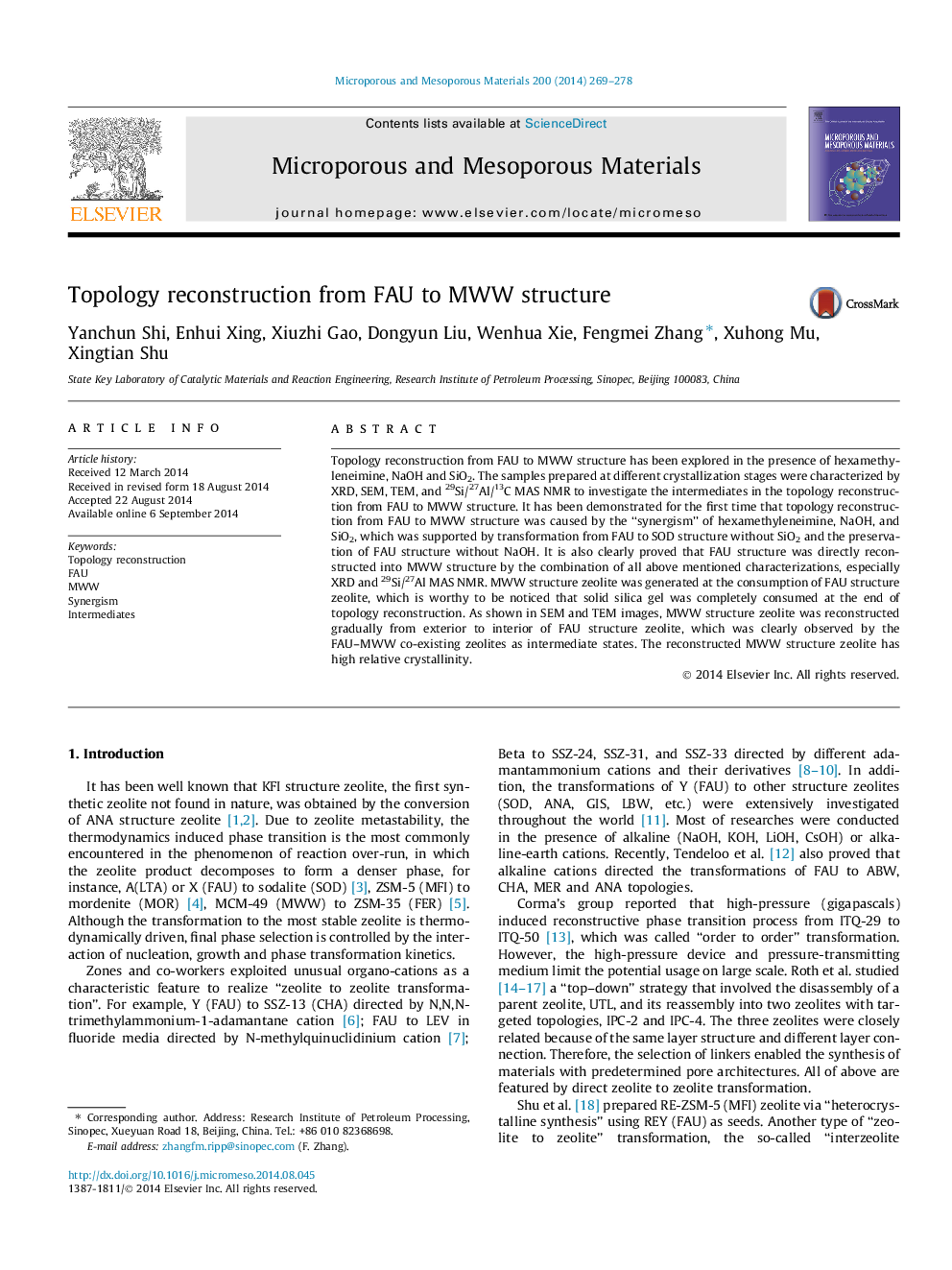 Topology reconstruction from FAU to MWW structure