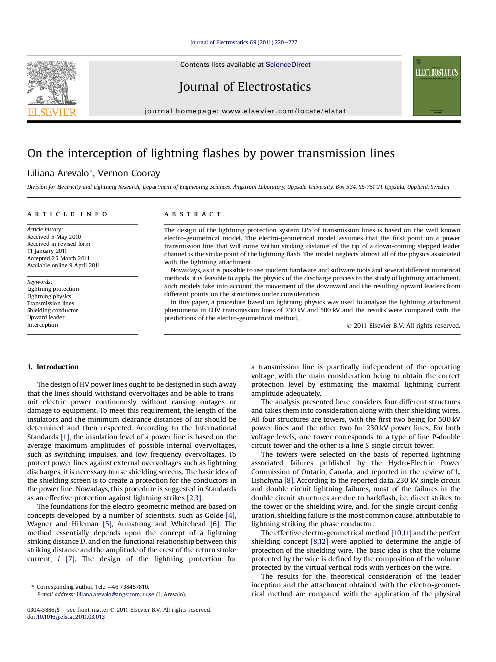 On the interception of lightning flashes by power transmission lines