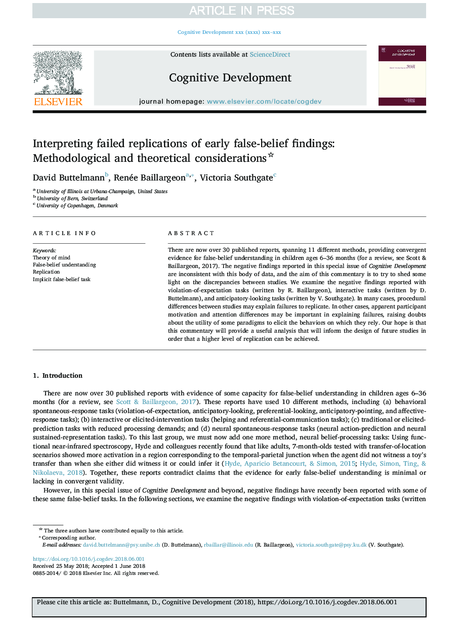 Invited Commentary: Interpreting failed replications of early false-belief findings: Methodological and theoretical considerations