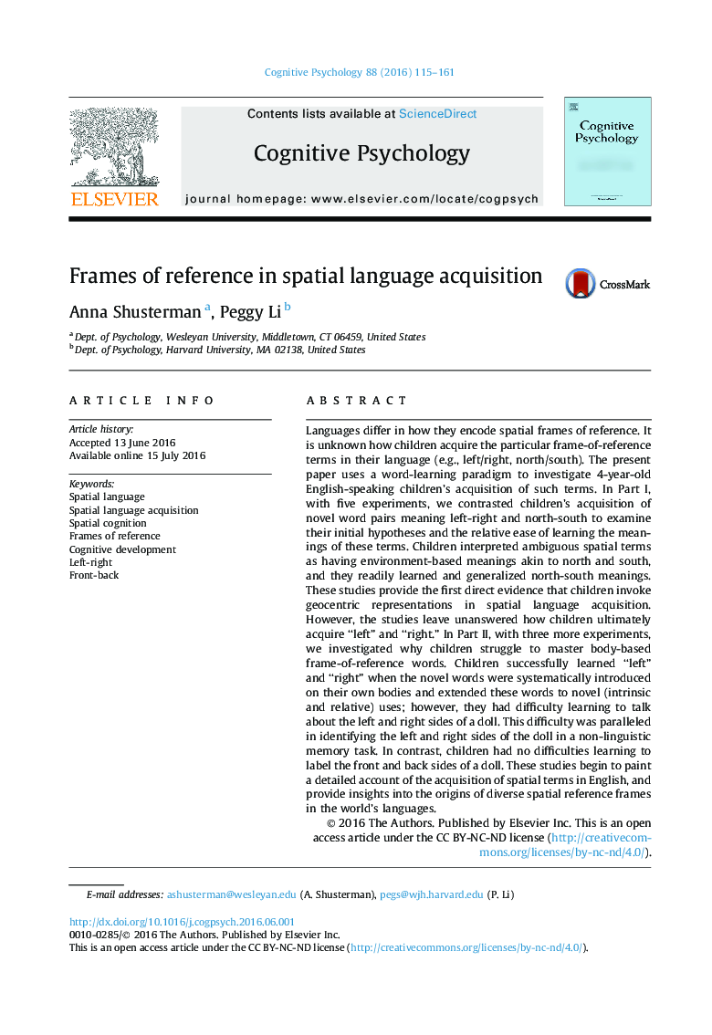 Frames of reference in spatial language acquisition