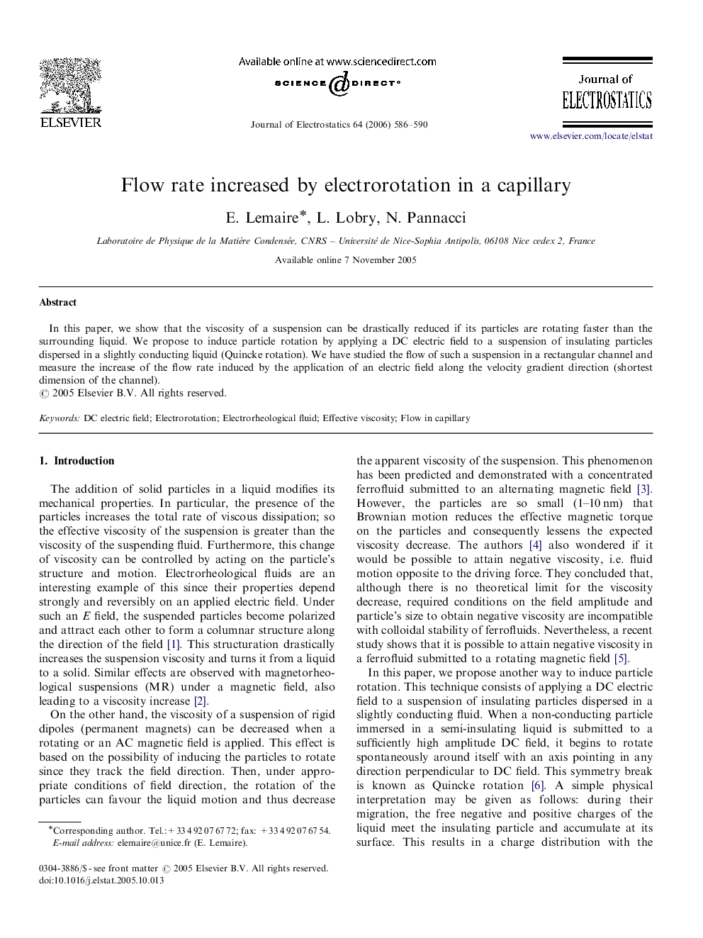 Flow rate increased by electrorotation in a capillary