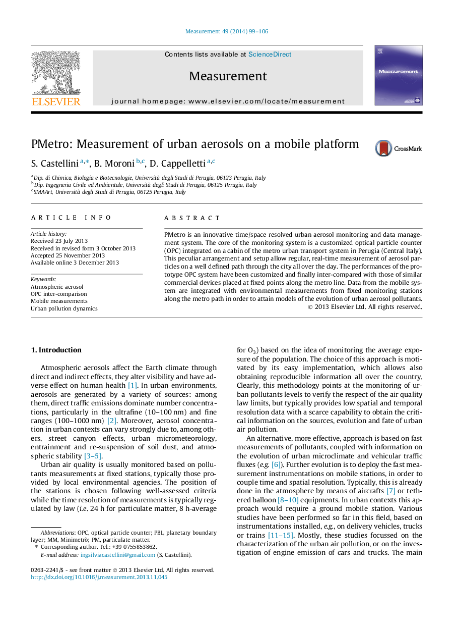 PMetro: Measurement of urban aerosols on a mobile platform