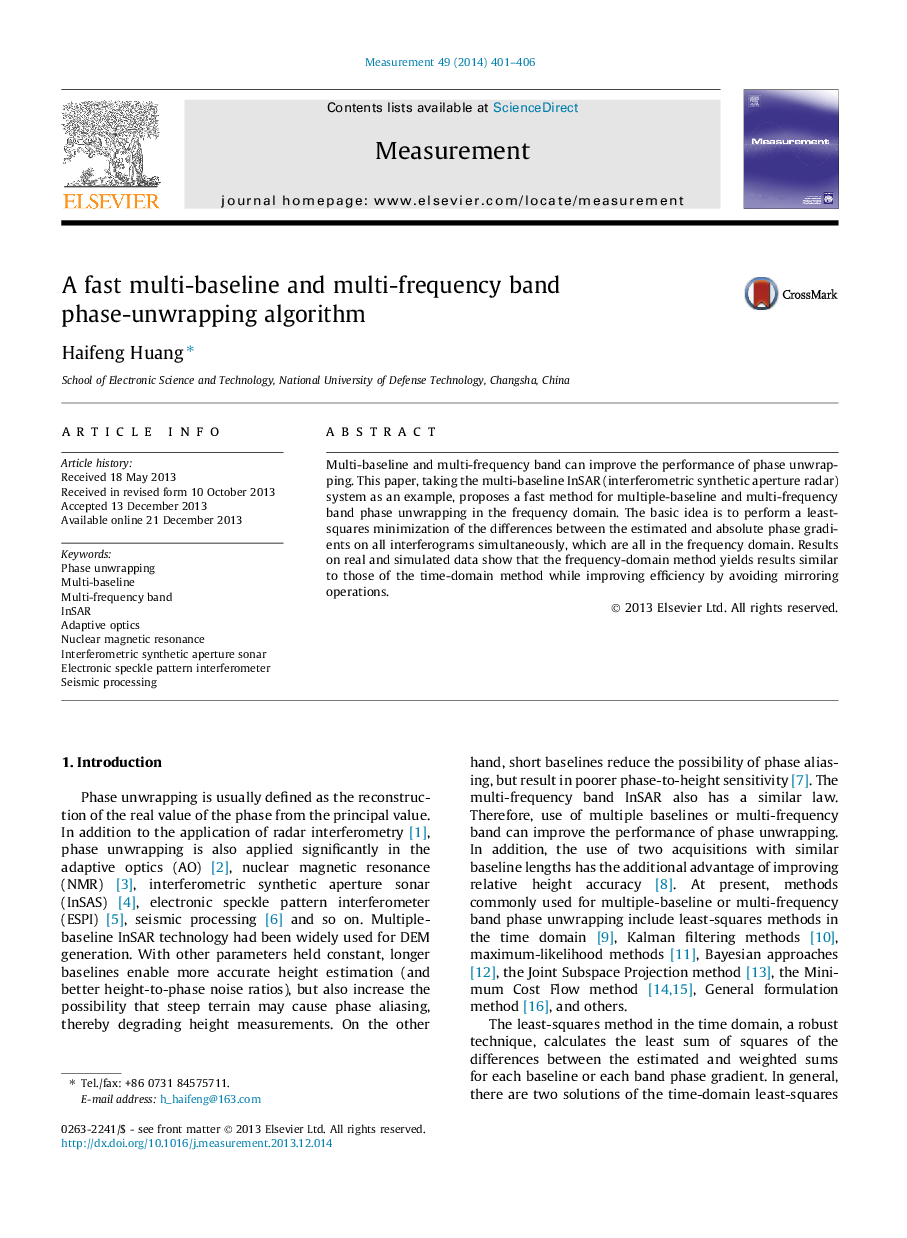 A fast multi-baseline and multi-frequency band phase-unwrapping algorithm