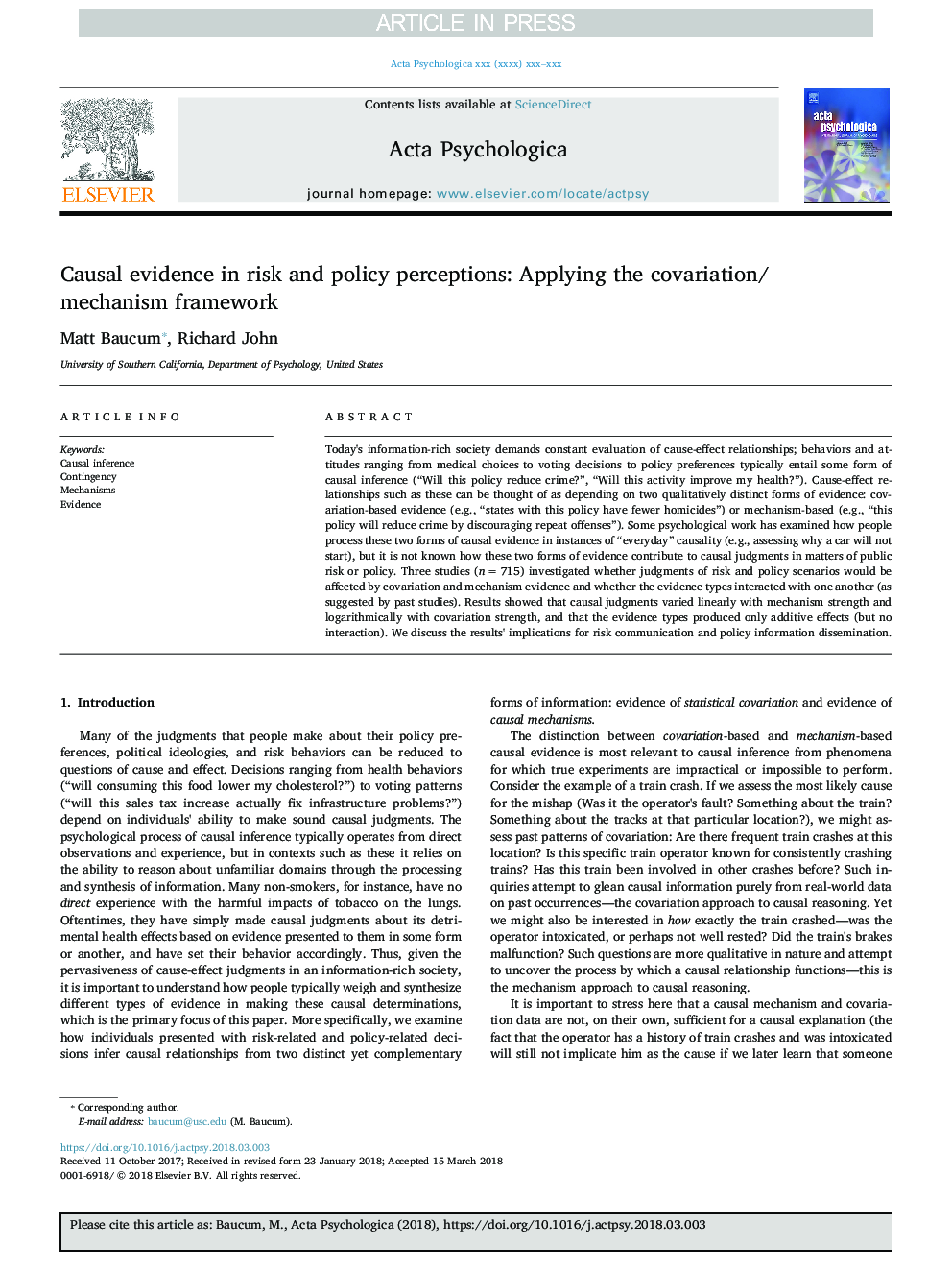 شواهد علمی در درک ریسک و سیاست: استفاده از چارچوب متغیر / سازوکار 