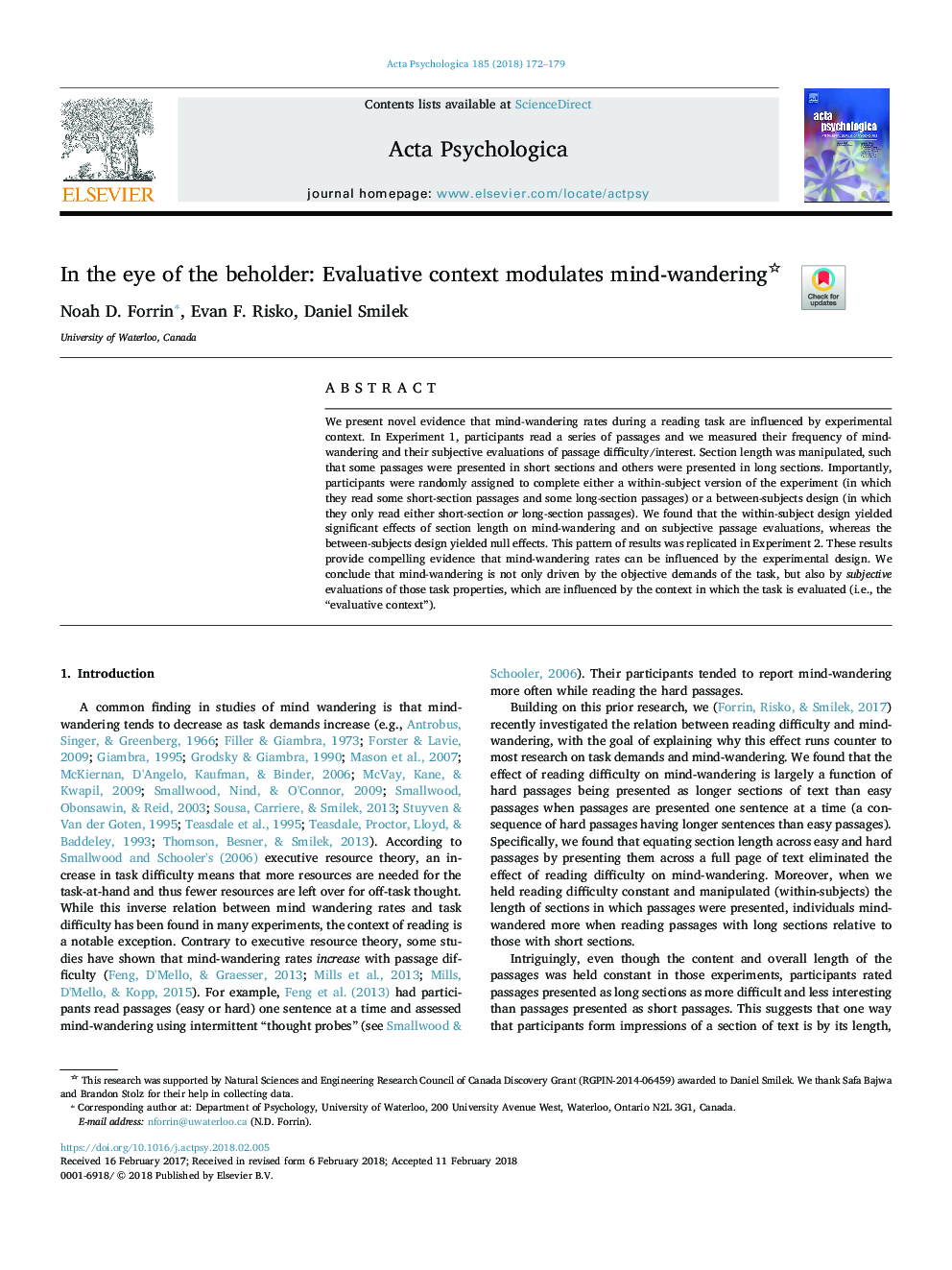 In the eye of the beholder: Evaluative context modulates mind-wandering