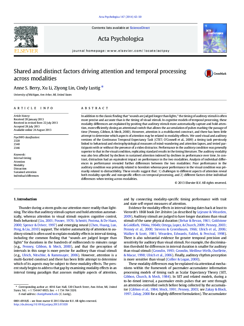 Shared and distinct factors driving attention and temporal processing across modalities