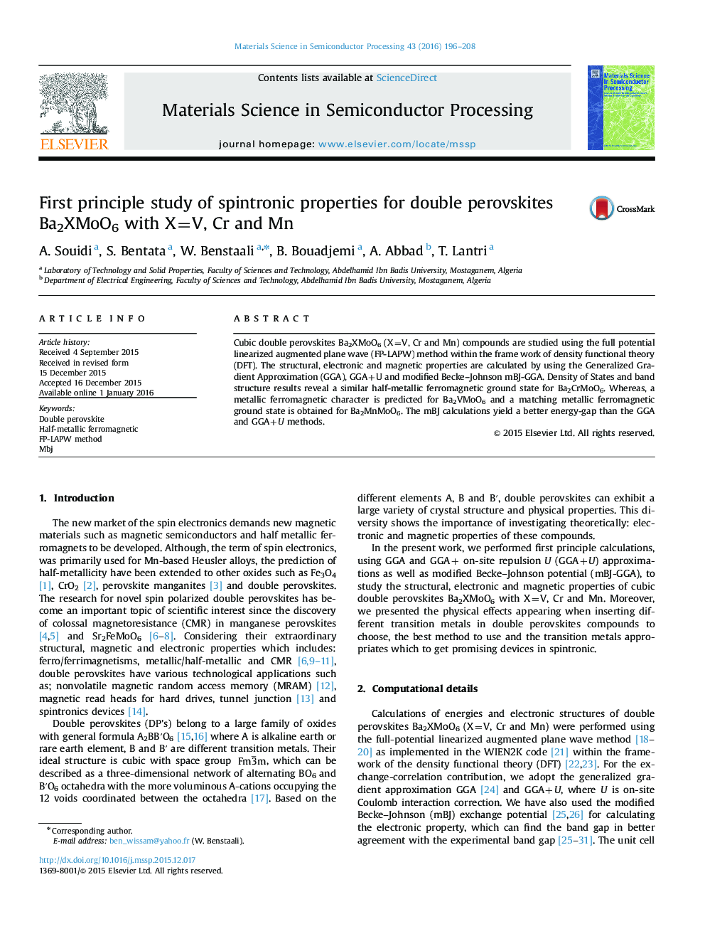 First principle study of spintronic properties for double perovskites Ba2XMoO6 with X=V, Cr and Mn