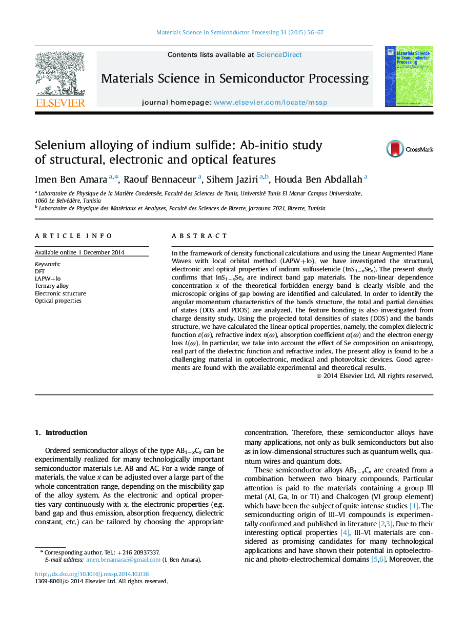 Selenium alloying of indium sulfide: Ab-initio study of structural, electronic and optical features