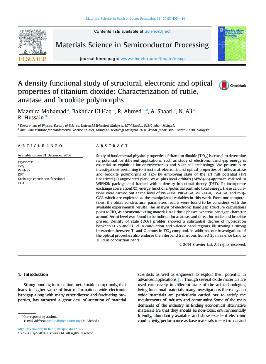 A density functional study of structural, electronic and optical properties of titanium dioxide: Characterization of rutile, anatase and brookite polymorphs