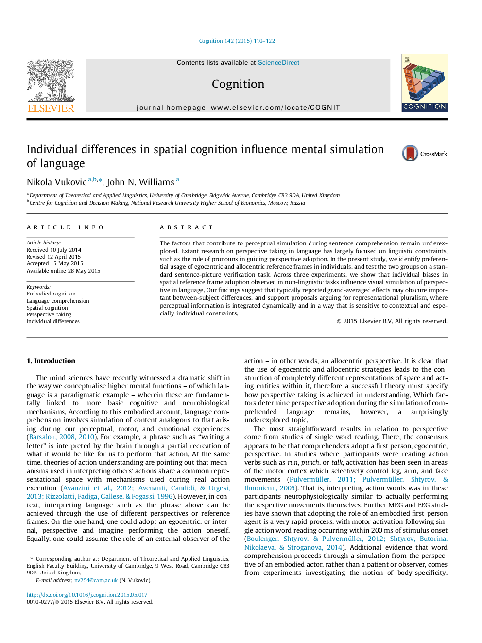 Individual differences in spatial cognition influence mental simulation of language