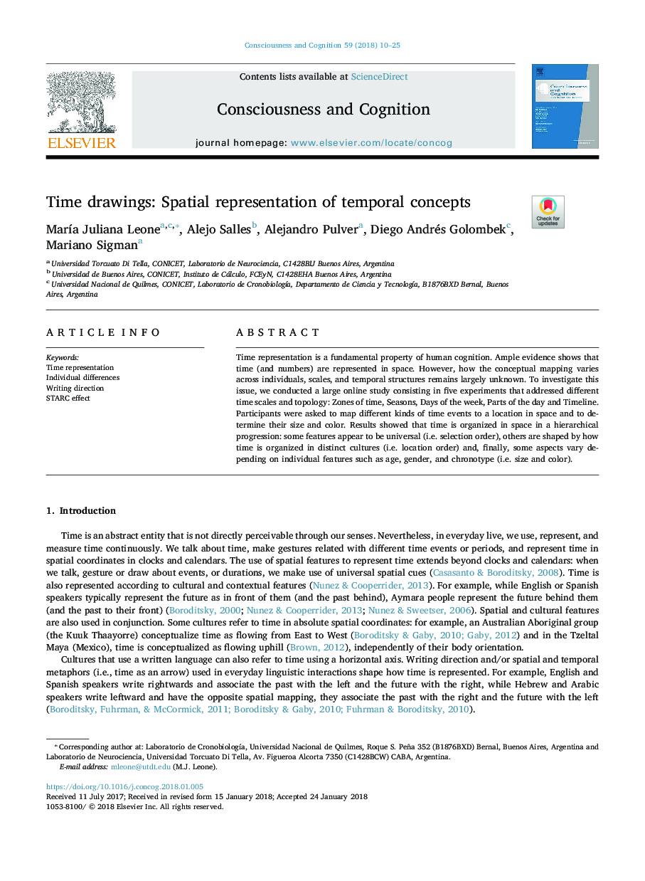 Time drawings: Spatial representation of temporal concepts