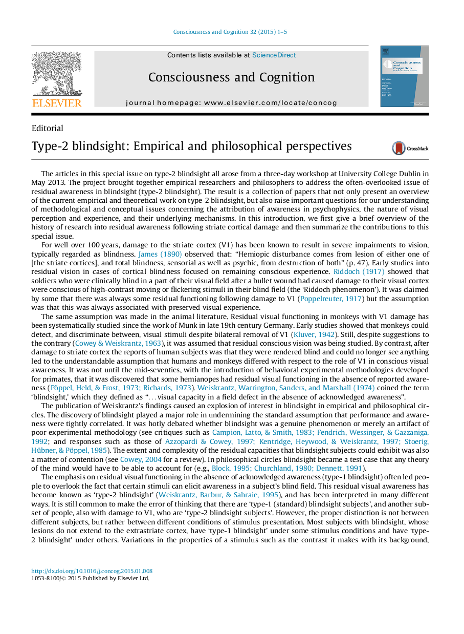 Type-2 blindsight: Empirical and philosophical perspectives