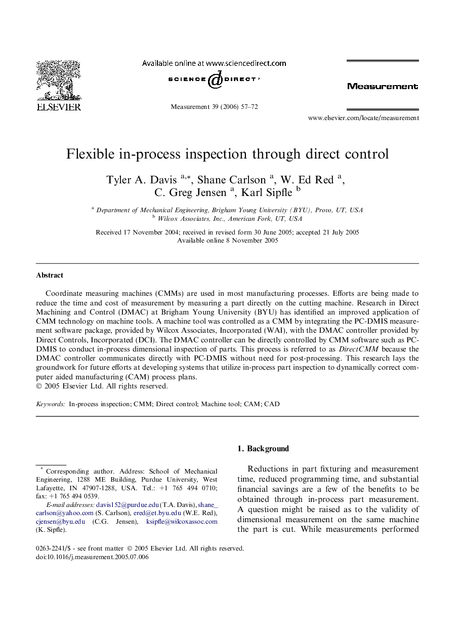 Flexible in-process inspection through direct control