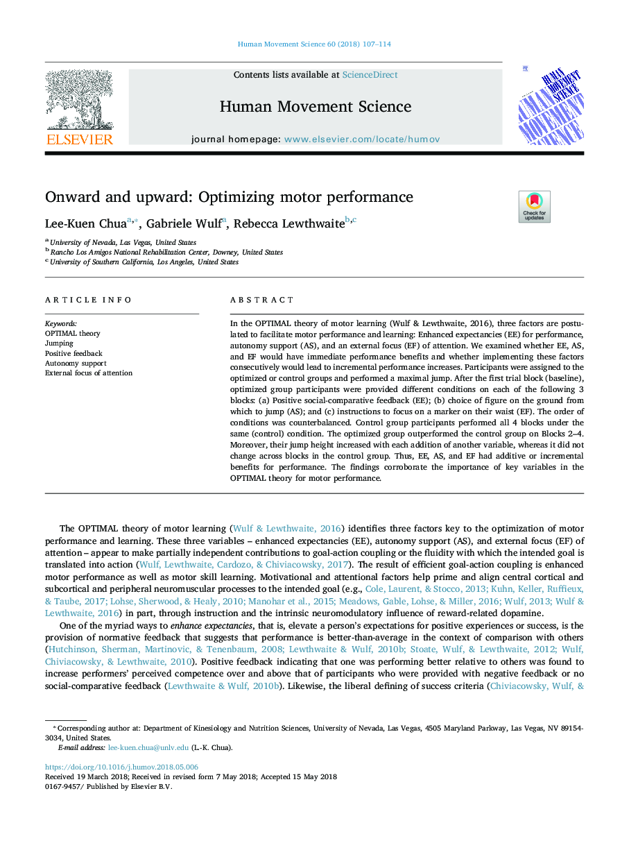 Onward and upward: Optimizing motor performance