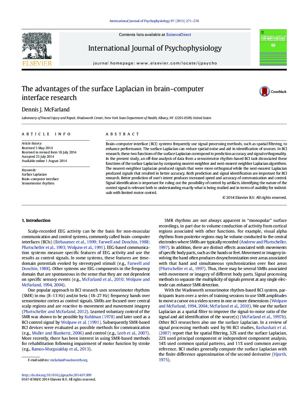 The advantages of the surface Laplacian in brain-computer interface research