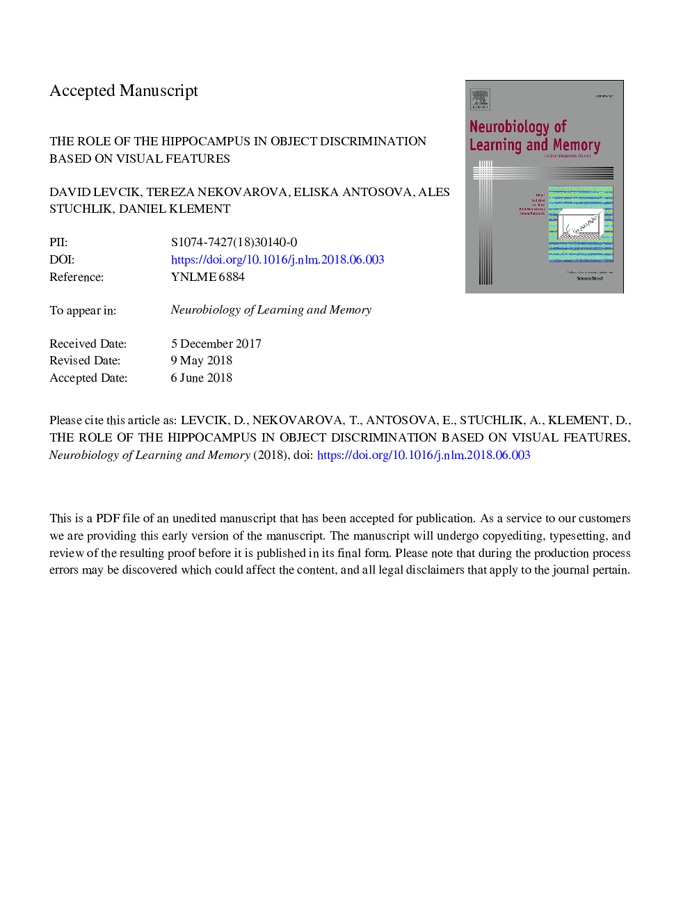 نقش هیپوکامپ در تبعیض بر اساس ویژگی های بصری 