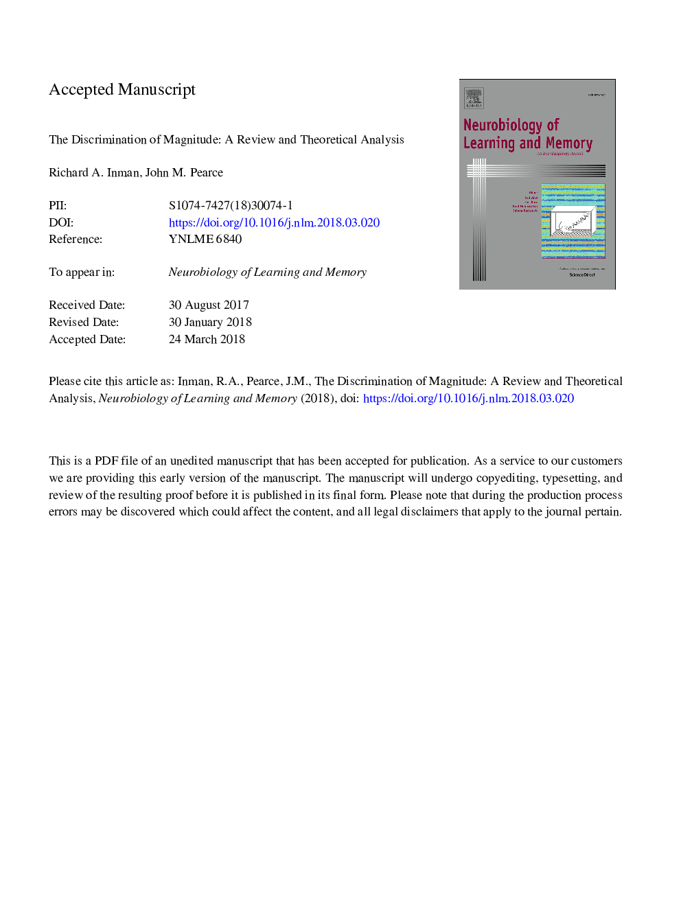 The discrimination of magnitude: A review and theoretical analysis