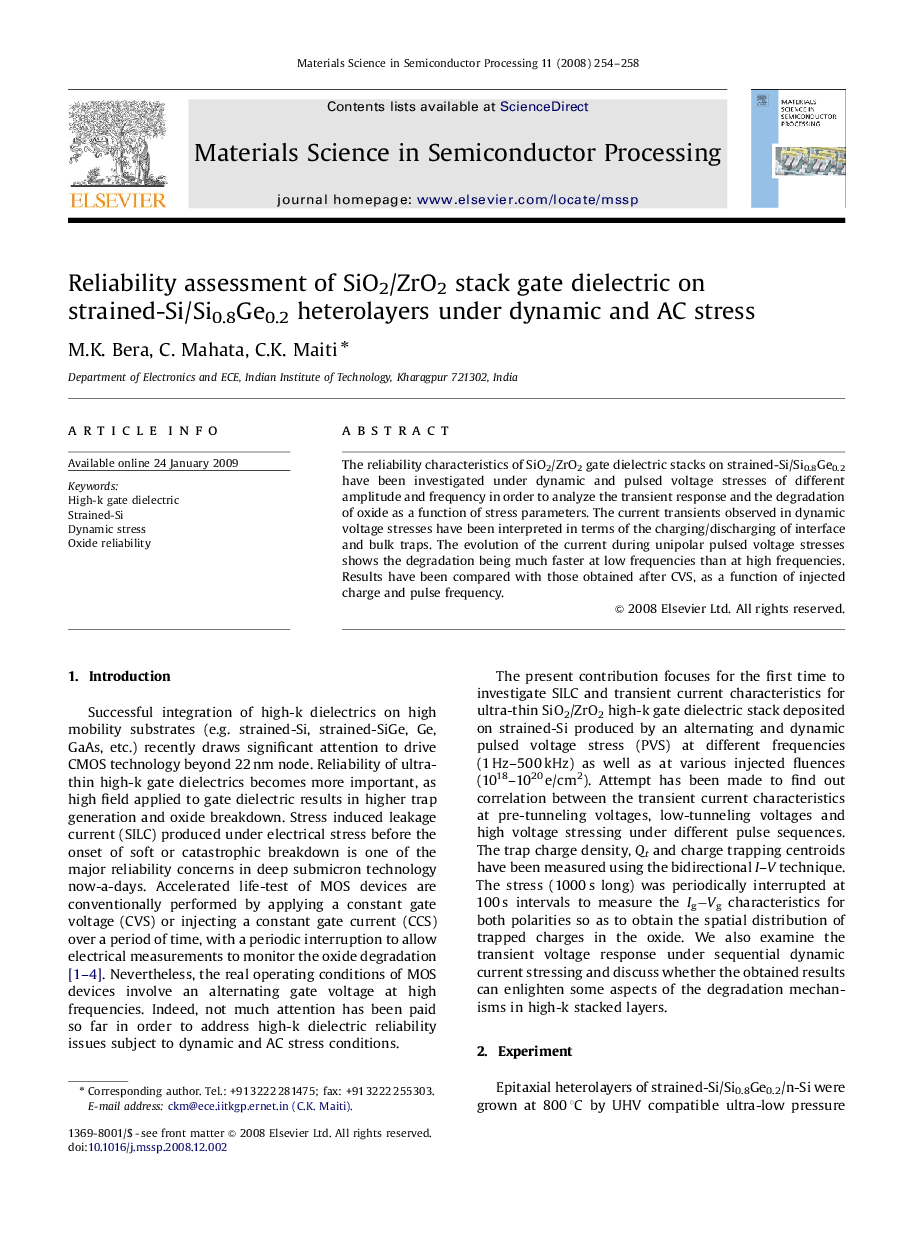 Reliability assessment of SiO2/ZrO2 stack gate dielectric on strained-Si/Si0.8Ge0.2 heterolayers under dynamic and AC stress