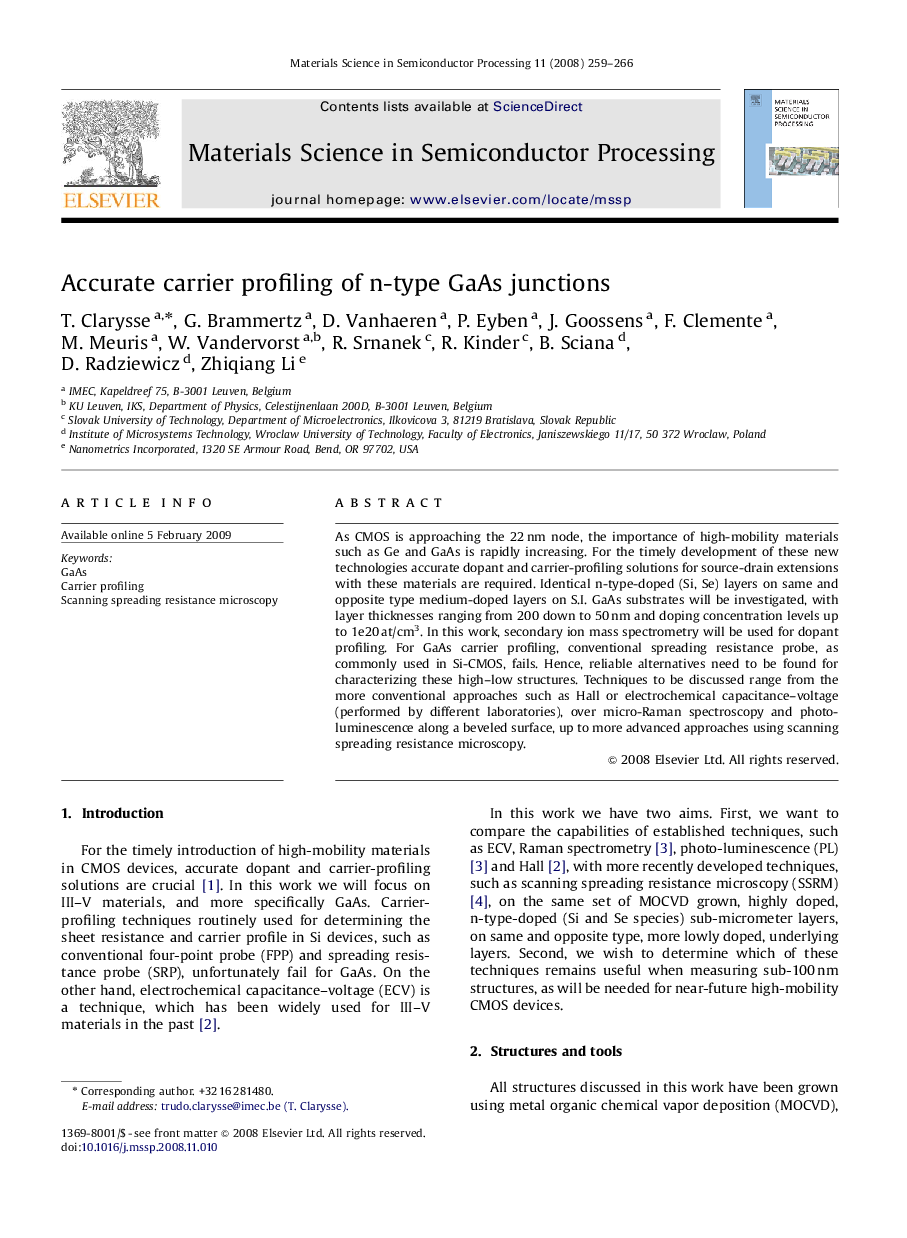 Accurate carrier profiling of n-type GaAs junctions