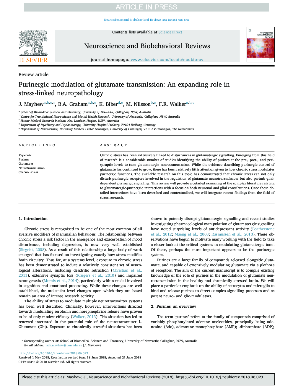 Purinergic modulation of glutamate transmission: An expanding role in stress-linked neuropathology