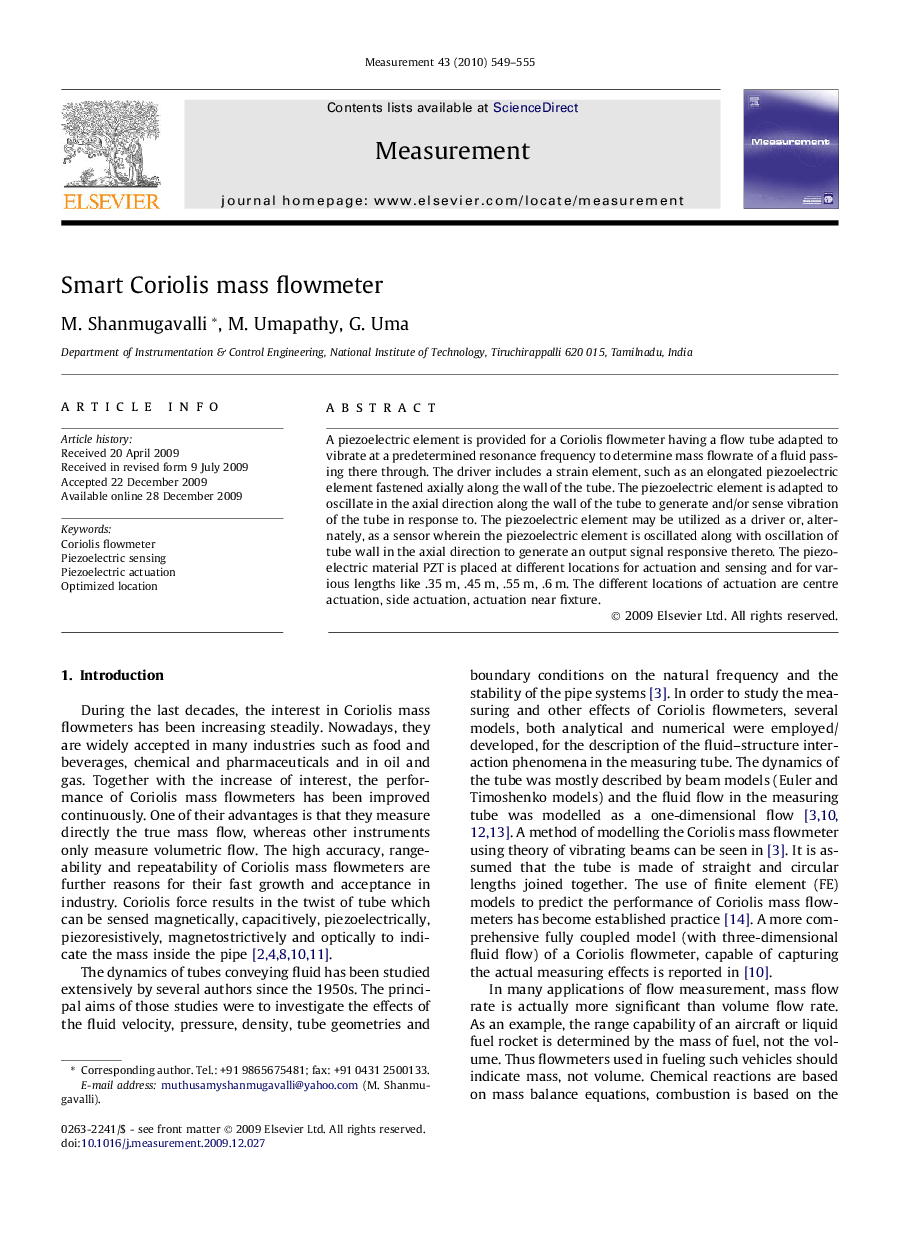 Smart Coriolis mass flowmeter