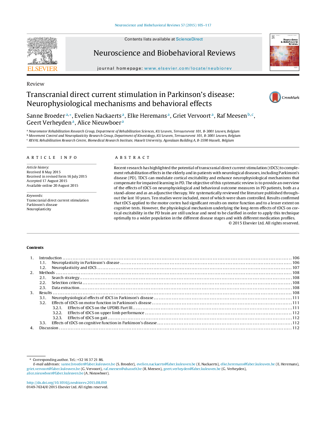 Transcranial direct current stimulation in Parkinson's disease: Neurophysiological mechanisms and behavioral effects