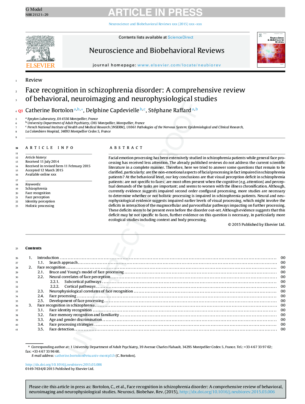 Face recognition in schizophrenia disorder: A comprehensive review of behavioral, neuroimaging and neurophysiological studies