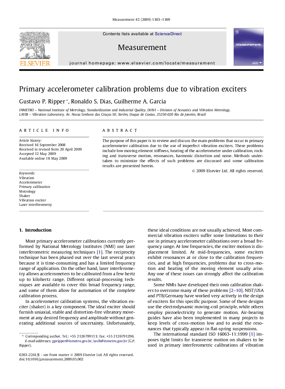 Primary accelerometer calibration problems due to vibration exciters