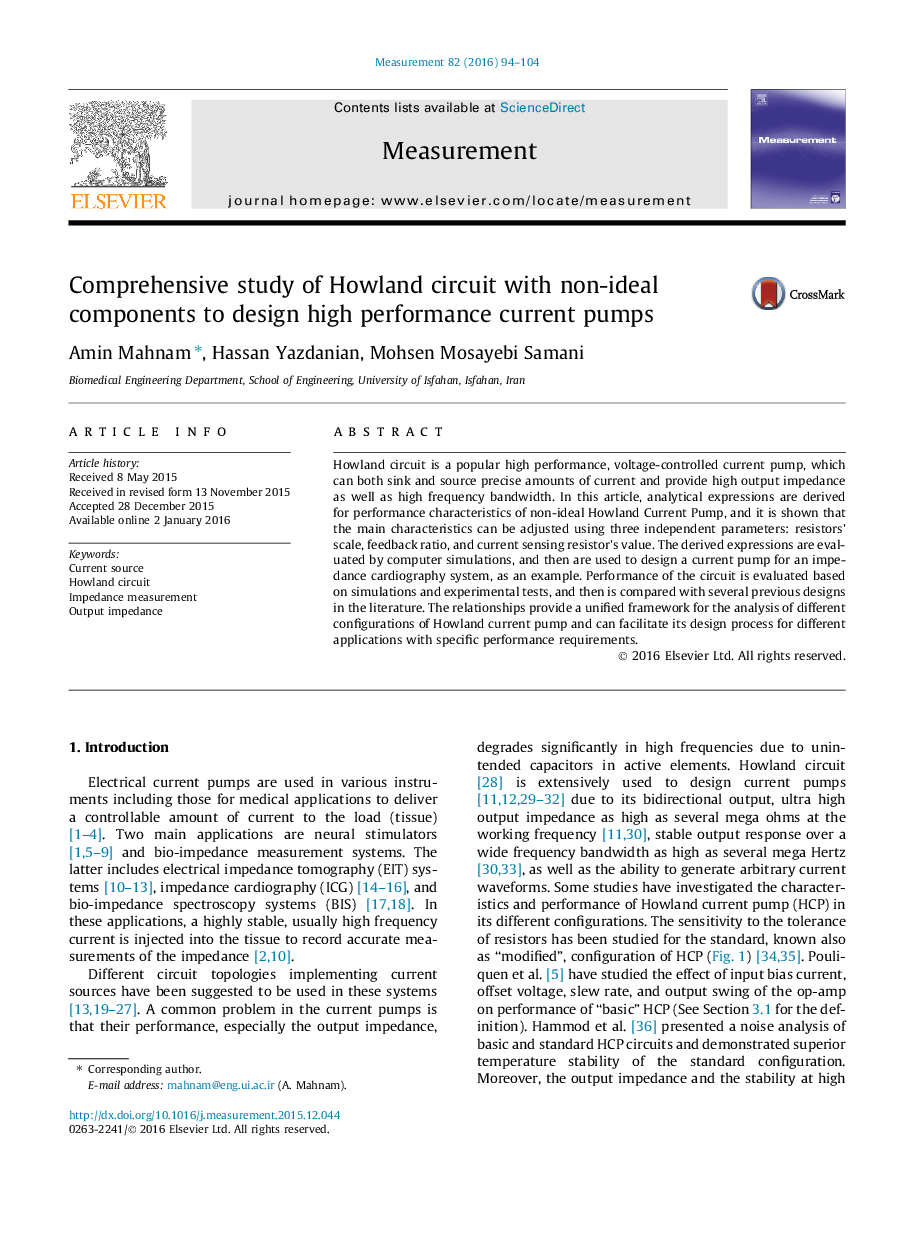 Comprehensive study of Howland circuit with non-ideal components to design high performance current pumps